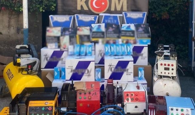 Binlerce gümrük kaçağı makaron ele geçirildi