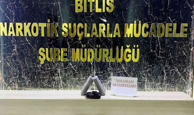 Bitlis'te 3 kilo 50 gram metanfetamin ele geçirildi
