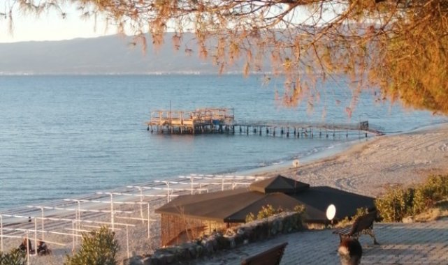 Burhaniye' de gün batımı böyle görüntülendi