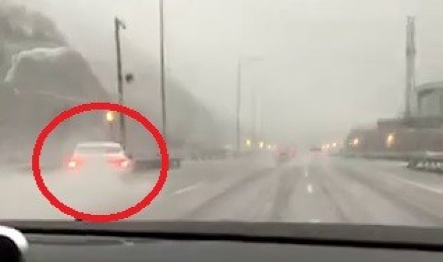 Bursa-İstanbul otobanındaki kameraya böyle yansıdı