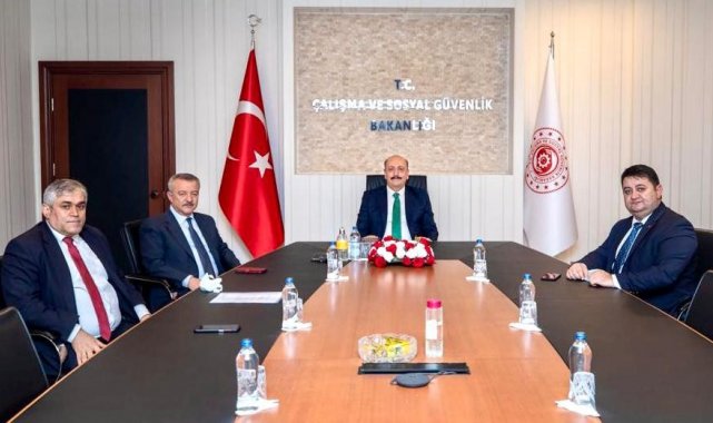 Çalışma Bakanı Bilgin'i ziyaret ettiler