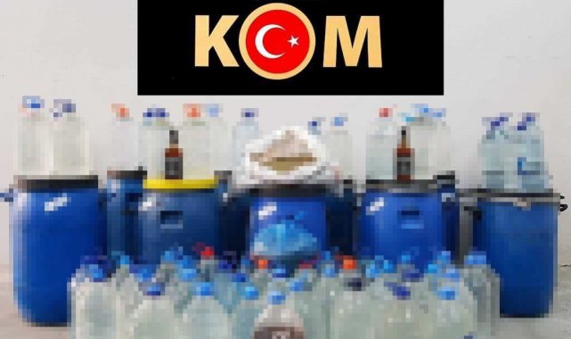 Çorum'da 43 ayrı operasyonda binlerce litre kaçak ve sahte alkol ele geçirildi