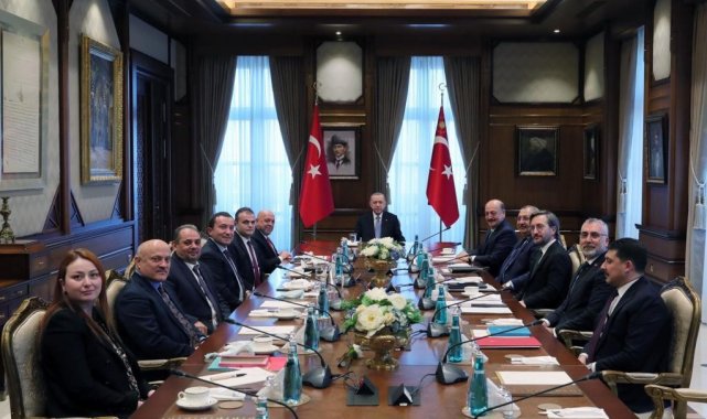 Cumhurbaşkanı Erdoğan, Bakan Bilgin ve Hak-İş heyetini kabul etti