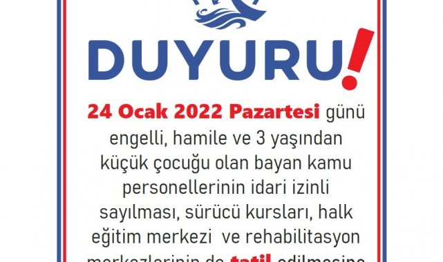 Dursunbey Kaymakamlığı'ndan izin duyurusu