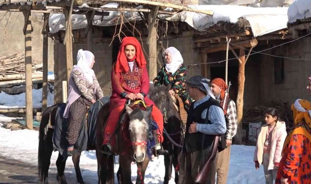 Düz köyü film setine döndü