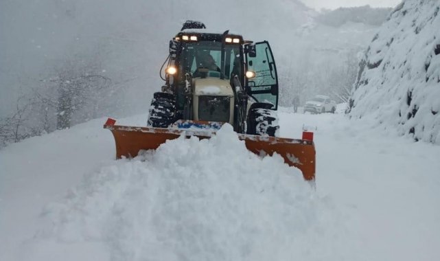 Düzce&#039;de 40 köy yolu kar nedeniyle kapalı