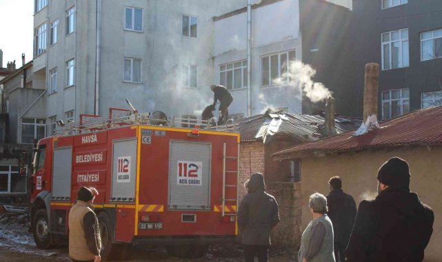 Edirne'de bacada çıkan yangın korkuttu
