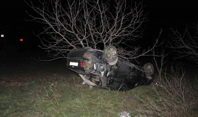 Edirne'de otomobil şarampole uçtu