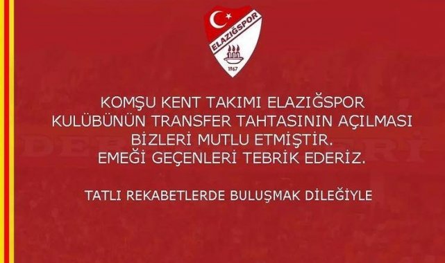 Elazığspor&#039;un transfer yasağını kaldırması Malatya&#039;yı da sevindirdi