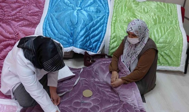 Ercişli ev kadınlarından yorgancılık kursuna büyük ilgi