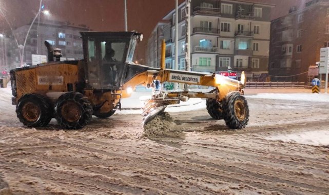 Ereğli Belediyesinden yoğun kar mesaisi