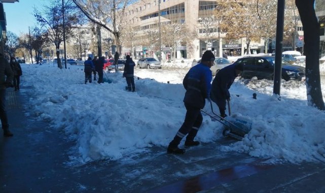 Gaziantep karla mücadele devam ediyor