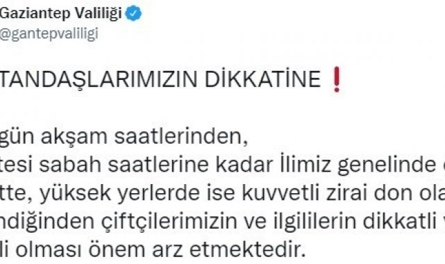 Gaziantep'te don ve rüzgar uyarısı