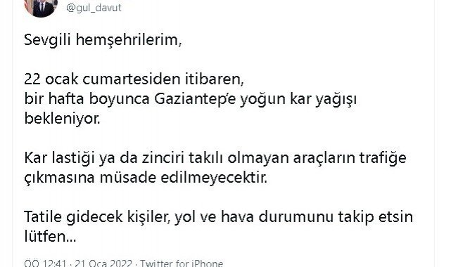 Gaziantep'te ikinci dalga uyarısı