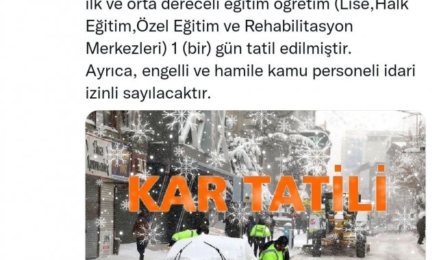 Gevaş'ta okullar 1 gün tatil