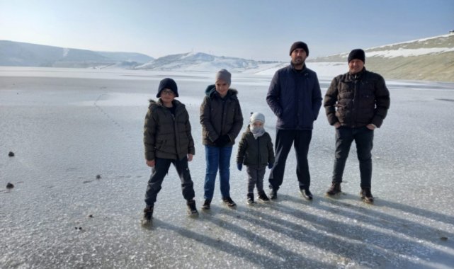 Gökpınar barajı buz tuttu