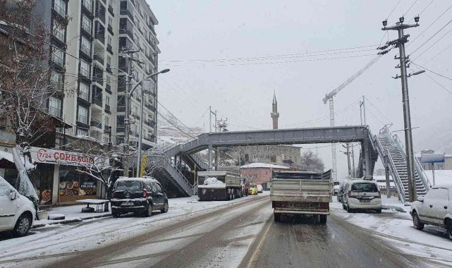 Gümüşhane'de kar yağışı etkili oluyor