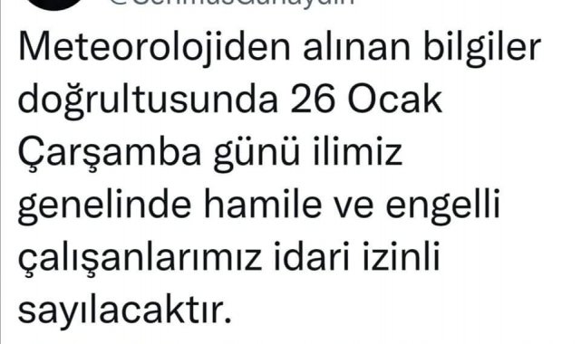 Hamile ve engelli çalışanlar yarın izinli