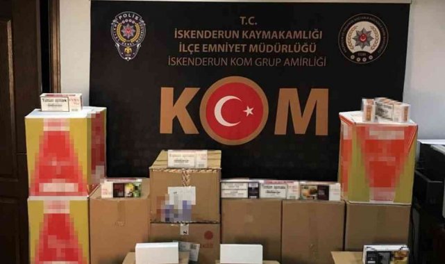 Hatay'da 180 bin adet gümrük kaçağı makaron ele geçirildi