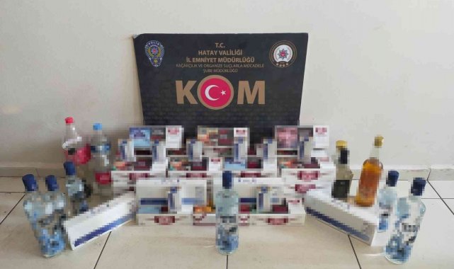 Hatay'da sahte içki ve kaçak sigara operasyonu