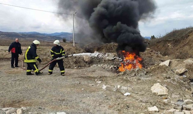 Hisarcık itfaiye personeline yangın eğitimi