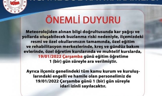 İnegöl&#039;de eğitime kar engeli