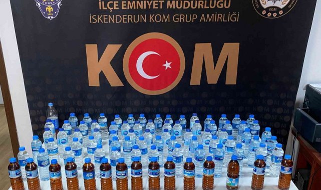 İskenderun&#039;da 85 pet şişe sahte içki ele geçirildi