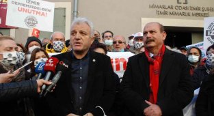 İzmirli depremzedeler TMMOB'yi protesto etti