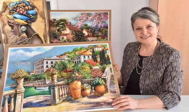 Kadın elinden sanata dönüşen 3 boyutlu tablolar