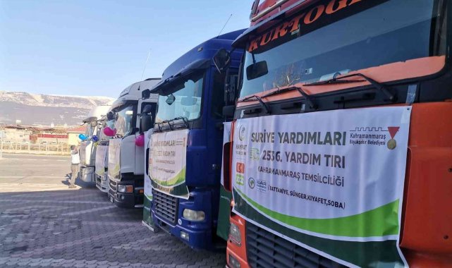 Kahramanmaraş&#039;ta Suriye&#039;ye 5 tır insani yardım