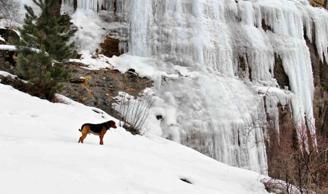 Kahramanmaraş&#039;ta Zopzop Mağarası buz tuttu
