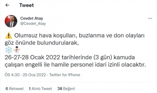 Kamuda çalışan engelli ve hamilelere 3 gün izin