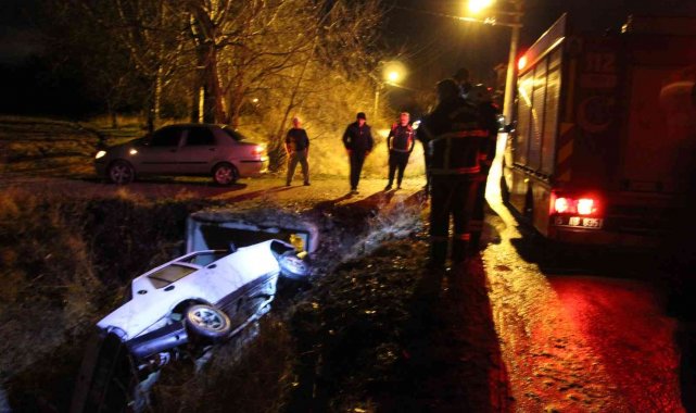 Kanala düşen alkollü sürücü belirttiği adresten 15 kilometre uzaklıkta bulundu
