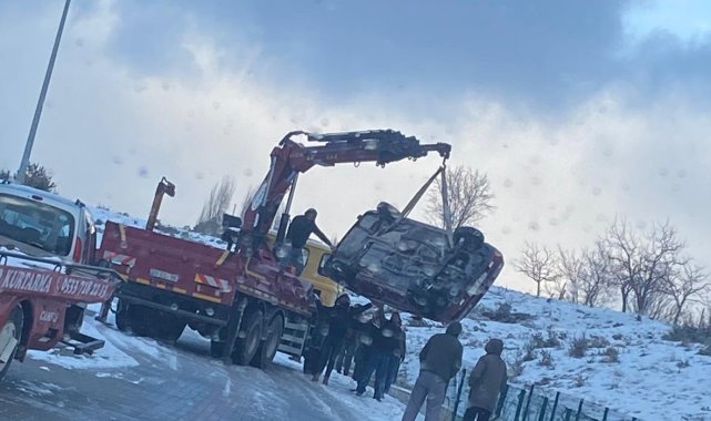 Kanala düşen otomobilden burnu kanamadan kurtuldu