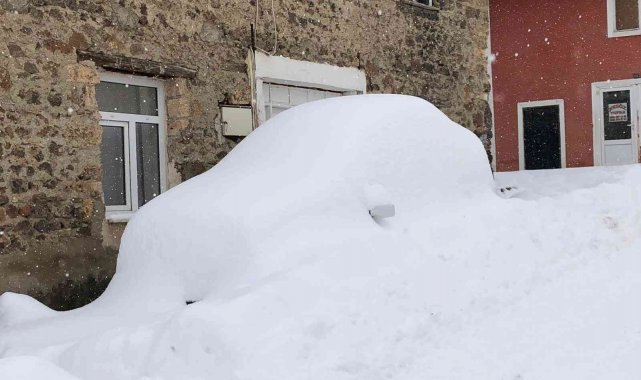 Kar kalınlığı 40 santimetreye ulaştı, araçlar karın altında kayboldu