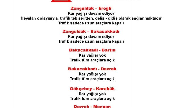 Kara yollarında son durum