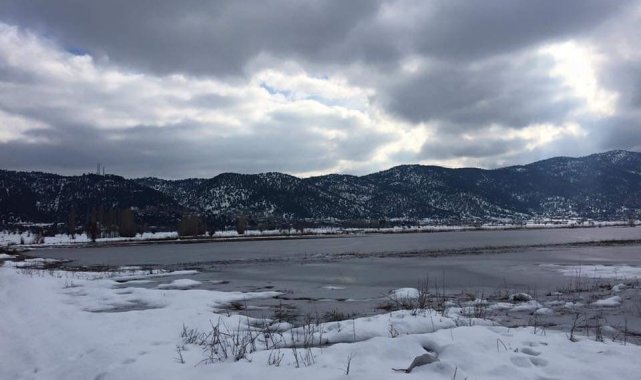 Karaman Gölü eksi 20 derecede dondu