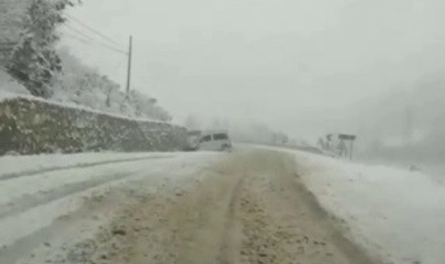 Karda böyle kaza yaptı