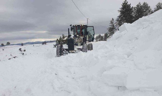 Kastamonu'da yolları açan iş makinesinin üzerine çığ düştü
