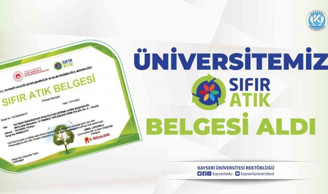 Kayseri Üniversitesi, 'Sıfır Atık Belgesi' Aldı