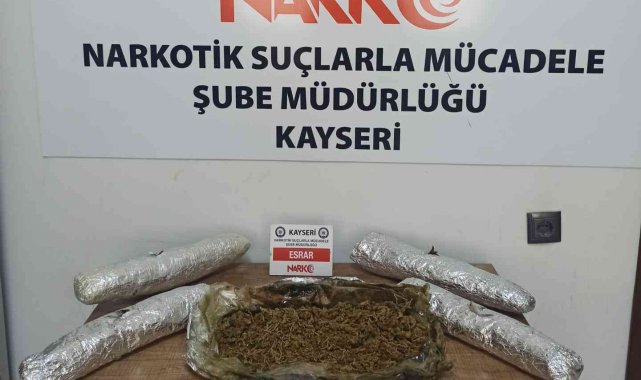 Kayseri'de 1 kilo 800 gram esrar ele geçirildi