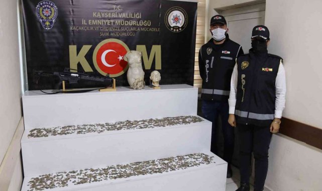 Kayseri'de milyonluk tarihi eser operasyonu
