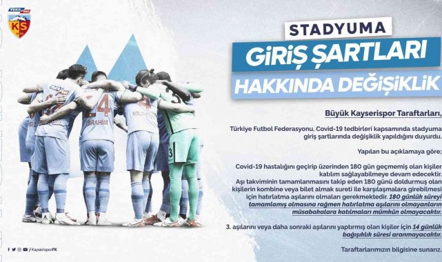 Kayserispor'dan aşı uyarısı
