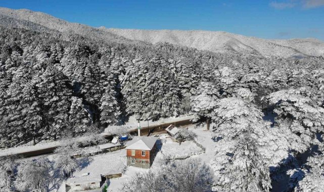 Kazdağları adeta gelinlik giydi