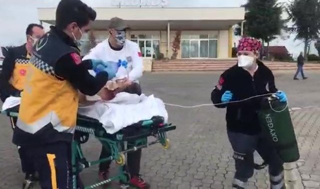 Kereste makinesinin kopan pervanesi boynunu kesen şahıs ağır yaralandı