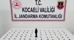 Kocaeli'de 77 sikke ve Meryem Ana figürlü heykel ele geçirildi