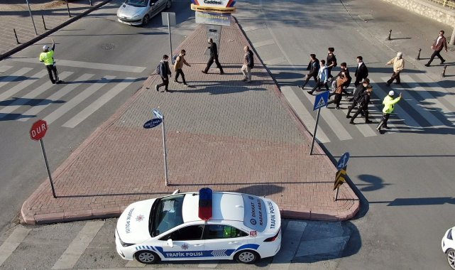 Konya'da yaya öncelikli trafik denetimi