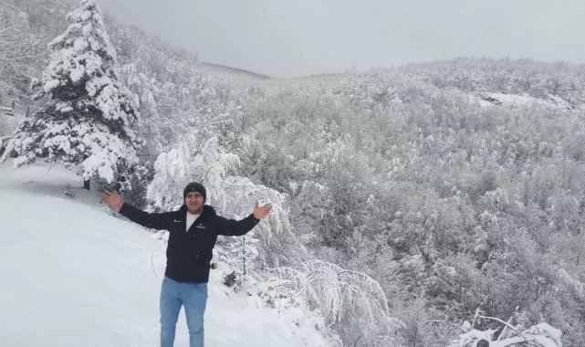 Köy beyaz örtüyle kaplandı, kartpostallık görüntüler oluştu