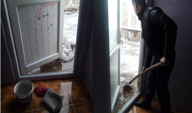 Kronik böbrek hastasının evi sular altında kaldı