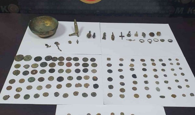 Manavgat'ta tarihi eser kaçakçılığı yapan 2 şüpheli yakalandı